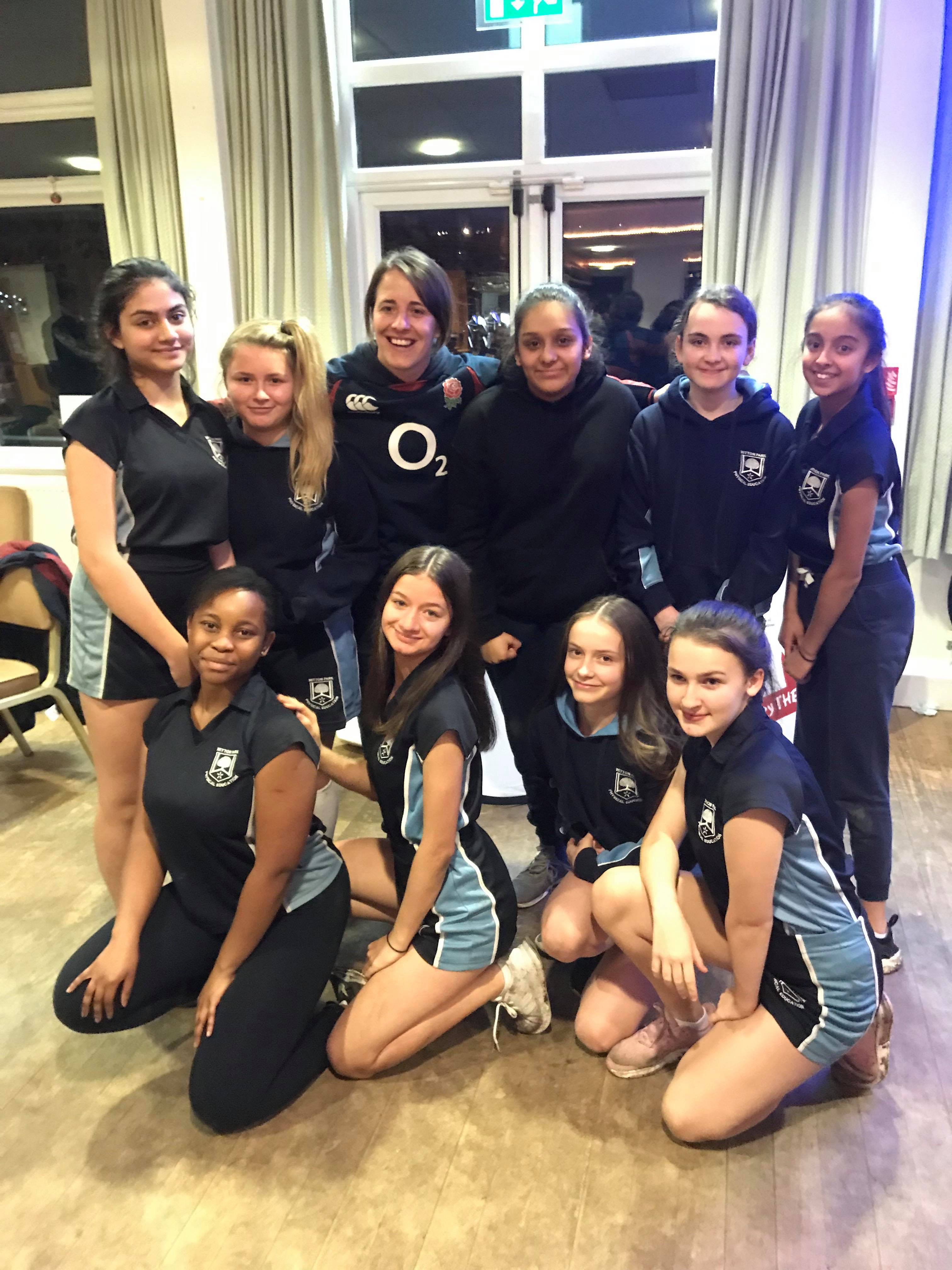 U15’s girls Rugby team met Katie Dale McClean former England World Cup captain
